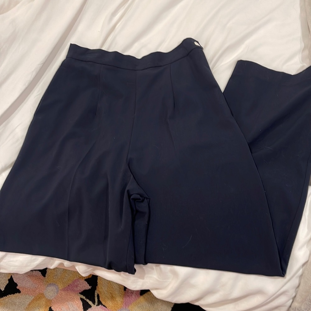 Freddies of Pinewood navy Useful Trousers 1940s wide leg